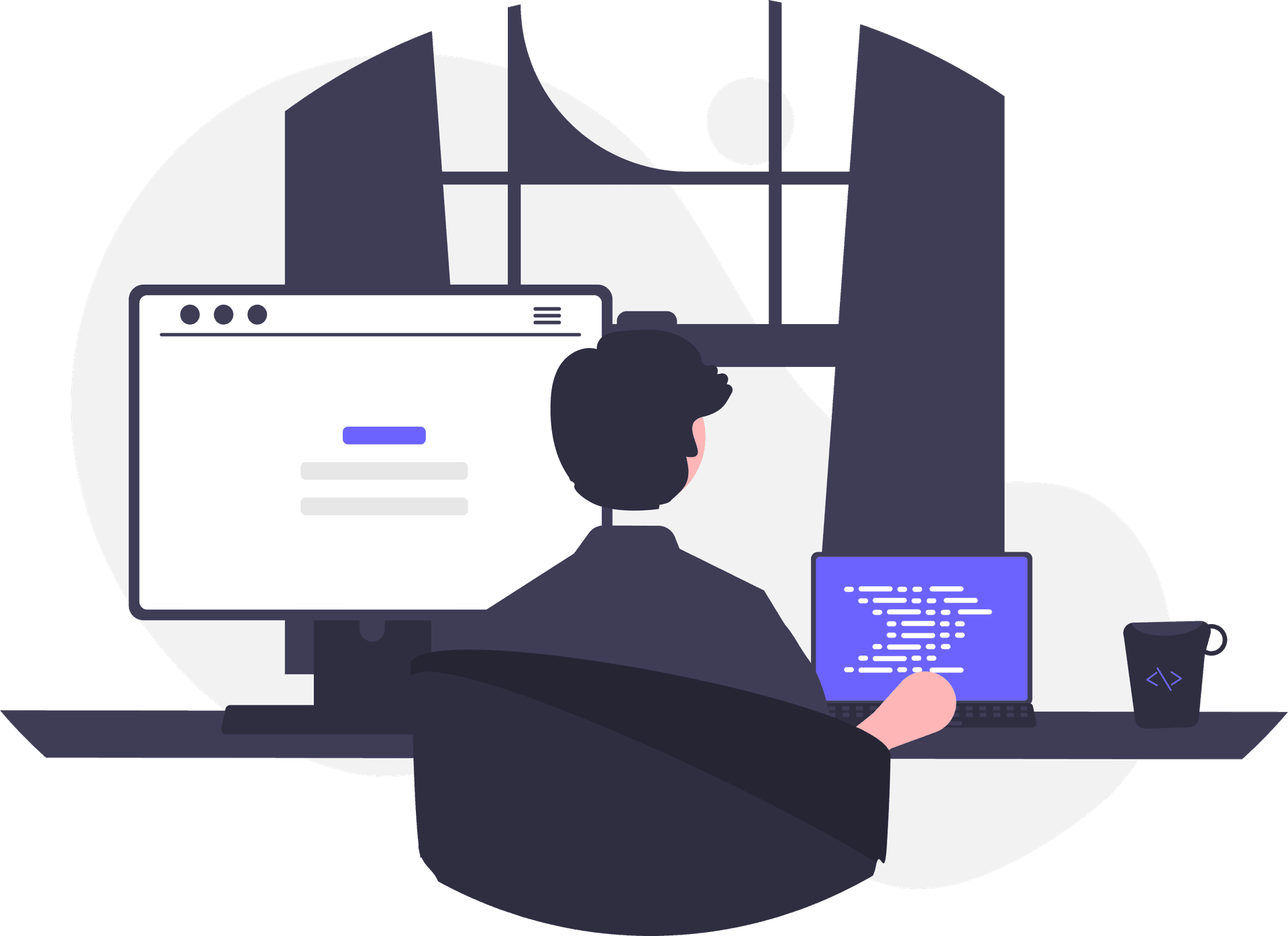 Person on desktop